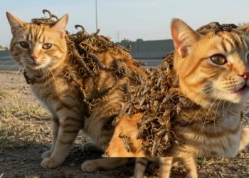 Rescue story: rescue cat attacked by scorpions on the street